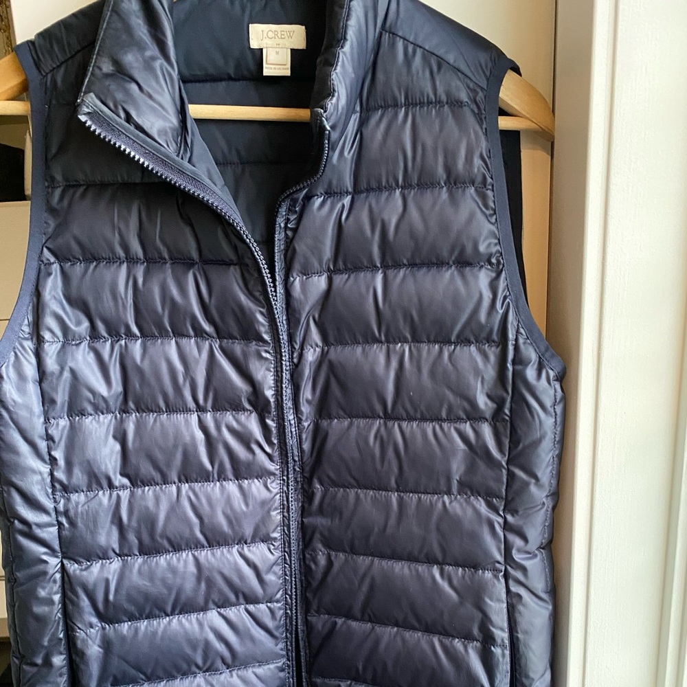 J.Crew vest. Navy blue. Like new, hardly worn.